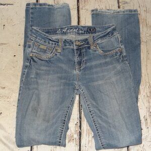 L.A. Idol Women's Boot Cut Blue Jeans w/Embellished Pockets